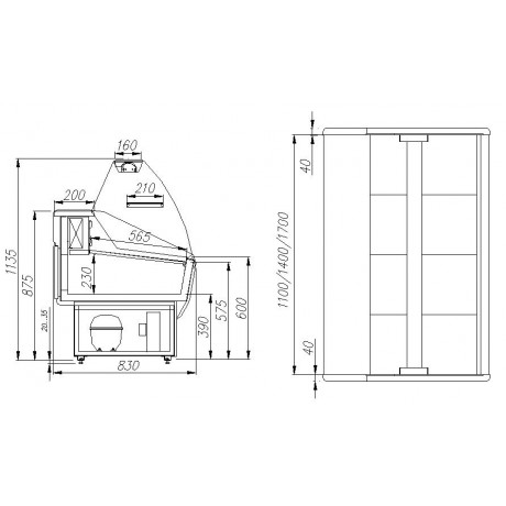 Холодильная витрина ВХС-1,2 Полюс Эко - G85 SM 1,2-1