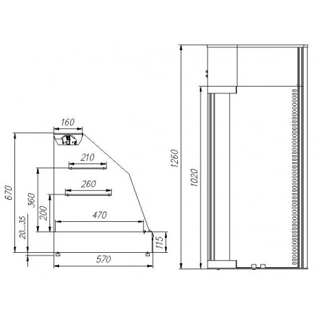 Холодильная  витрина ВХС-1,2 Арго XL (вентилируемая)